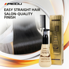 Private Label Best MEIDU 180ML Soften Herbal Rebonding Permanent Keratin Straight Hair Cream with Comb
