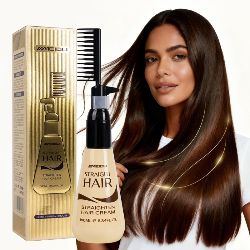 Private Label Best MEIDU 180ML Soften Herbal Rebonding Permanent Keratin Straight Hair Cream with Comb