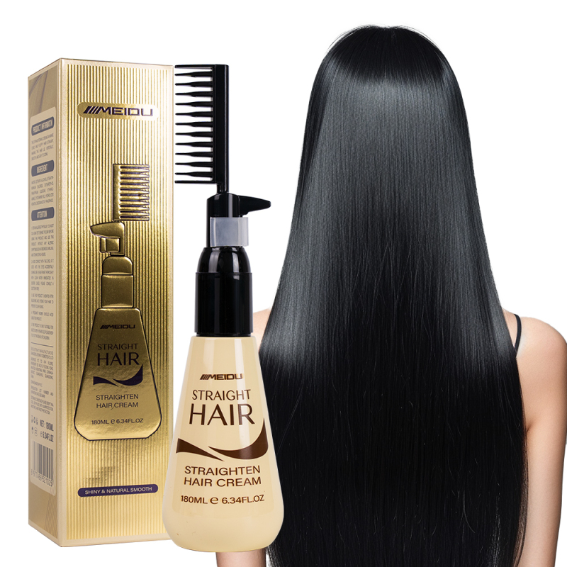 Private Label Best MEIDU 180ML Soften Herbal Rebonding Permanent Keratin Straight Hair Cream with Comb