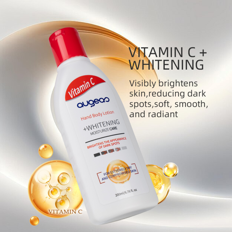 Wholesale Augeas Moisturizing Brightening Skin Whitening Vitamin C Body Lotion for Black Skin