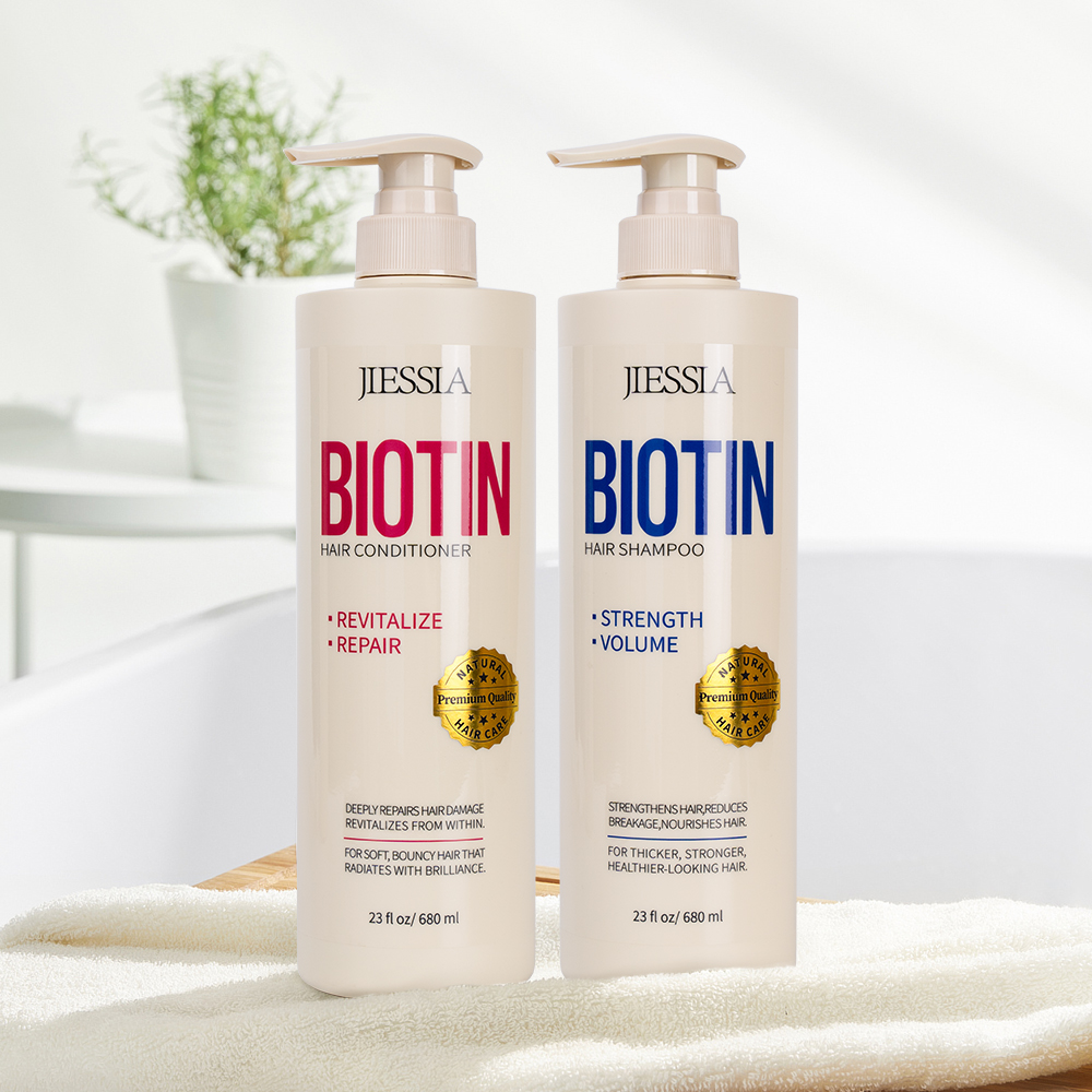 Wholesale Price Strengthen Roots Anti Dandruff Repair Natural Oil Biotin Keratin Hair Shampoo Conditioner Set