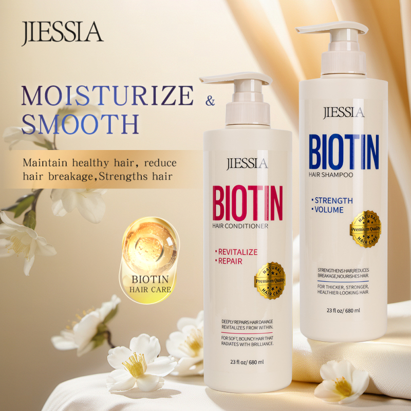 Wholesale Price Strengthen Roots Anti Dandruff Repair Natural Oil Biotin Keratin Hair Shampoo Conditioner Set