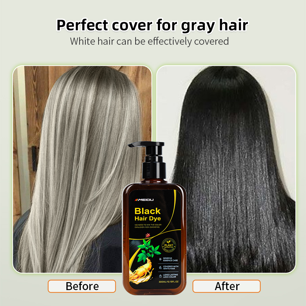 Natural Black Hair Color Dye Shampoo New Arrival Organic Non Allergic Fast Anti Grey White Hair for Men Women