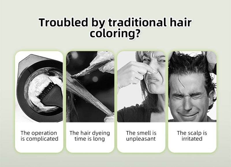 Natural Black Hair Color Dye Shampoo New Arrival Organic Non Allergic Fast Anti Grey White Hair for Men Women