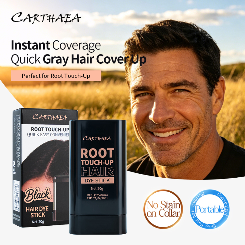 Carthaea OEM Grey Coverage Root Touch up Instant Hair Color Easy Apply Temporary Touch up Hair Dye Stick