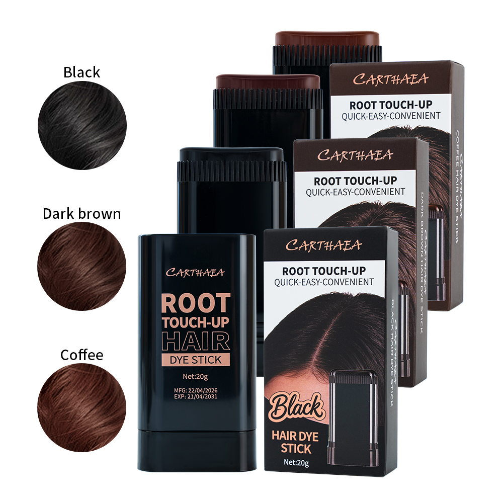 Carthaea OEM Grey Coverage Root Touch up Instant Hair Color Easy Apply Temporary Touch up Hair Dye Stick