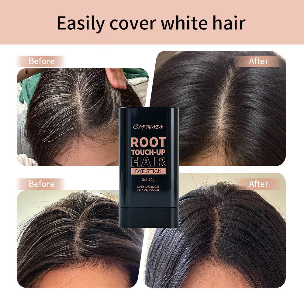 Carthaea OEM Grey Coverage Root Touch up Instant Hair Color Easy Apply Temporary Touch up Hair Dye Stick