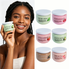 Private Label Custom logo Strawberry Exfoliating and Deeply Moisturizing Cream Foaming Face Body Scrub