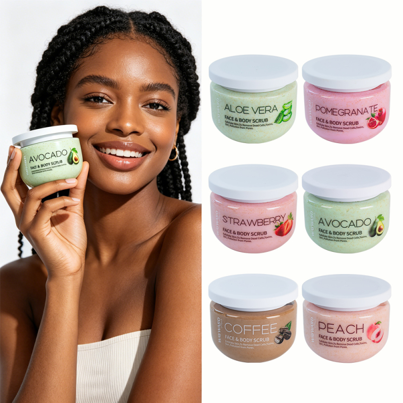 Private Label Custom logo Strawberry Exfoliating and Deeply Moisturizing Cream Foaming Face Body Scrub