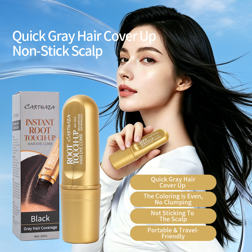 New Arrival Custom Logo Black Portable Instant Waterproof Volumizing Hair Color Dye Grey Hair Coverage Easy Apply Hair Dye Comb