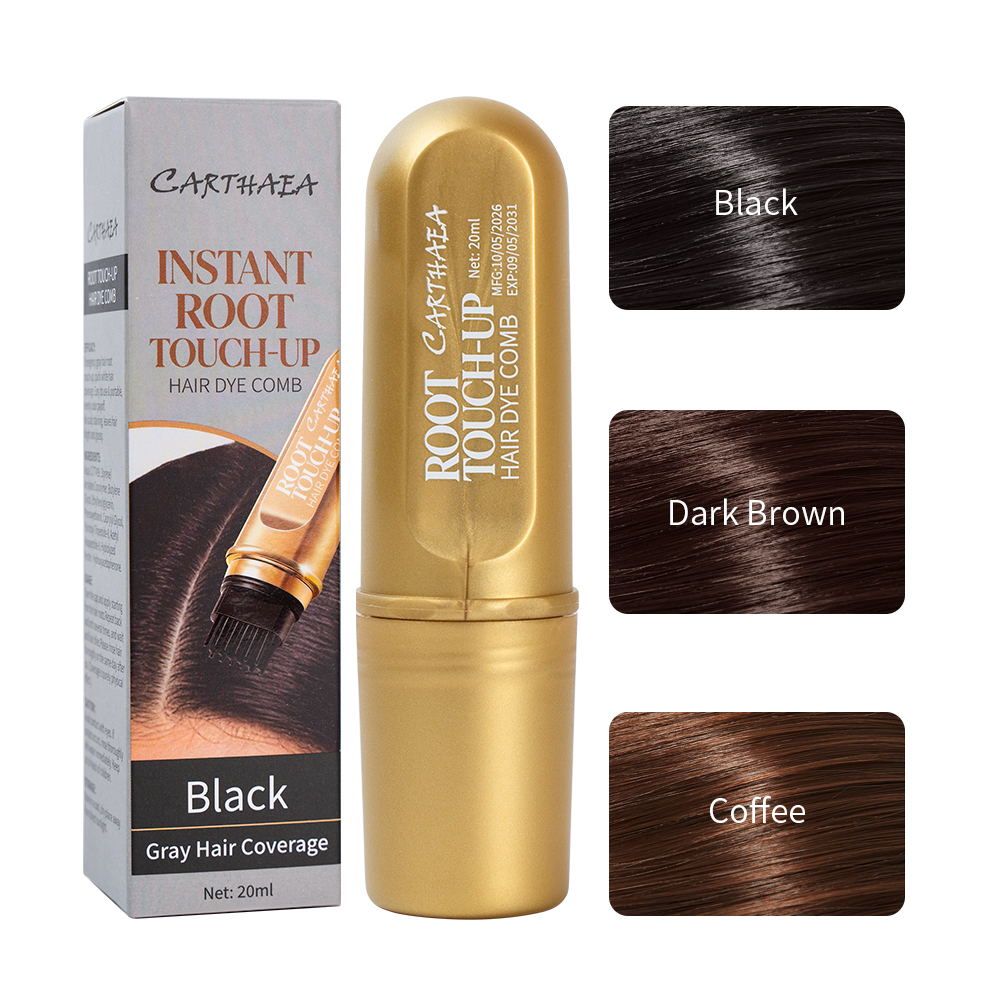New Arrival Custom Logo Black Portable Instant Waterproof Volumizing Hair Color Dye Grey Hair Coverage Easy Apply Hair Dye Comb