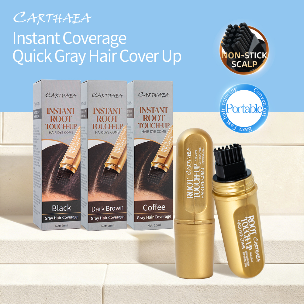 New Arrival Custom Logo Black Portable Instant Waterproof Volumizing Hair Color Dye Grey Hair Coverage Easy Apply Hair Dye Comb