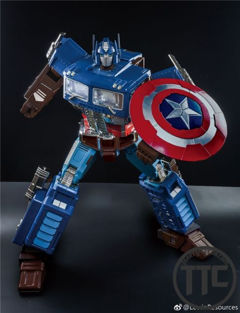 Lewin Resources LW01A MP-10 MP10 Optimus Prime OP Captain America ver. Oversized 71cm w/ LED