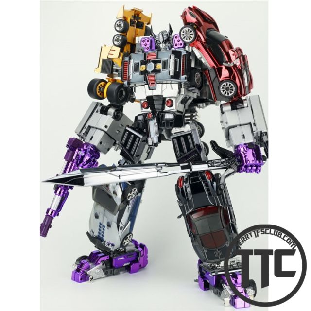 TransFormmission Havoc Menasor Combiner Set of 5 Chrome Version