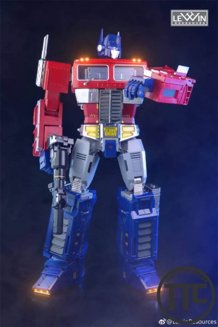 Lewin Resources LW-01 MP-10 Optimus Prime MATTE CHROME Oversized 71cm w/ LED