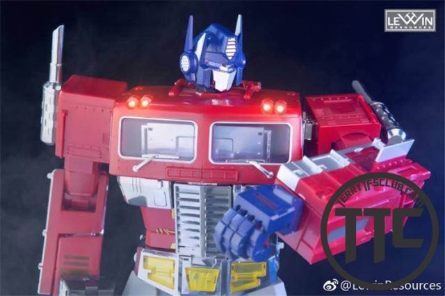 Lewin Resources LW-01 MP-10 Optimus Prime MATTE CHROME Oversized 71cm w/ LED