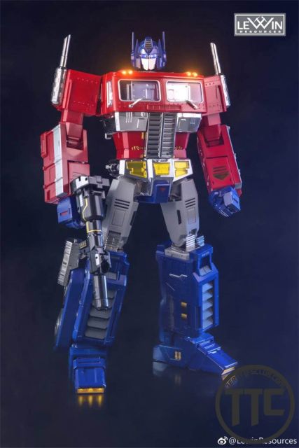 Lewin Resources LW-01 MP-10 Optimus Prime MATTE CHROME Oversized 71cm w/ LED