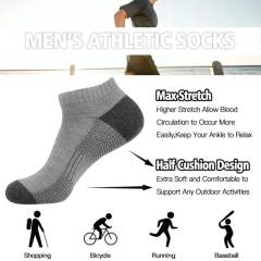 COOPLUS Mens 10 Pairs Athletic Ankle Socks Men's Breathable Low Cut Socks