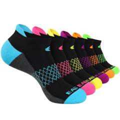 COOPLUS Women's Athletic Ankle Socks Women's Sock Size 9-11 Female Cushioned Color Socks 6 Pairs