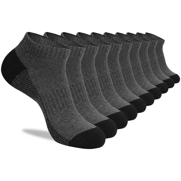 COOPLUS Mens 10 Pairs Athletic Ankle Socks Men's Breathable Low Cut Socks