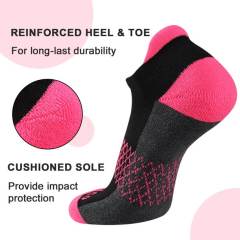 COOPLUS Women's Athletic Ankle Socks Women's Sock Size 9-11 Female Cushioned Color Socks 6 Pairs