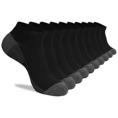 COOPLUS Mens 10 Pairs Athletic Ankle Socks Men's Breathable Low Cut Socks