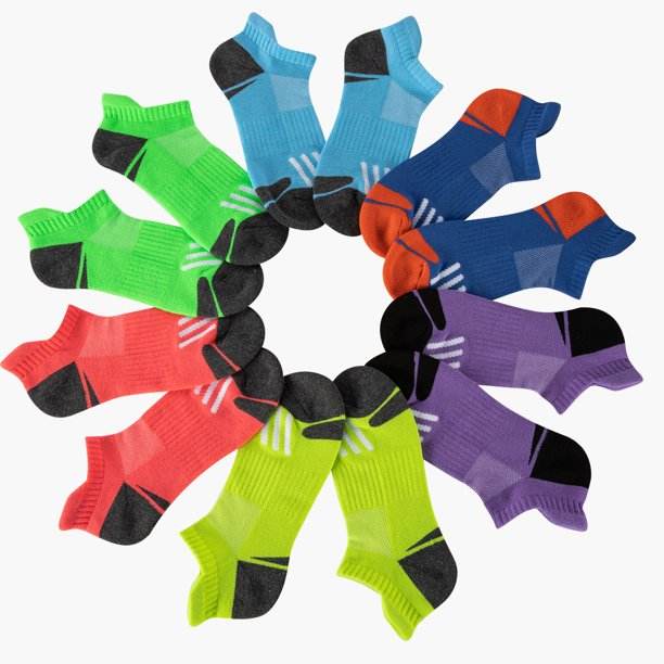 COOPLUS Womens Ankle Low Cut Socks Athletic Running Cushioned Socks for Women 6 Pairs