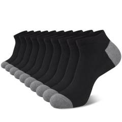 COOPLUS 10 Pairs Men's Athletic Low Cut Socks Cushioned Ankle Socks Men