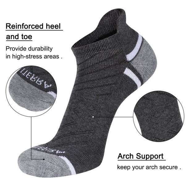 COOPLUS Male Sock Size 10-13 Men’s Athletic Ankle Performance Low Cut Socks  6 Pairs