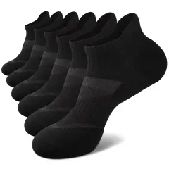 COOPLUS Womens Cotton Ankle Socks Performance Cushion Socks Breathable Low Cut Socks 6 Pairs