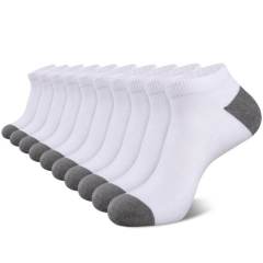 COOPLUS 10 Pairs Men's Athletic Low Cut Socks Cushioned Ankle Socks Men