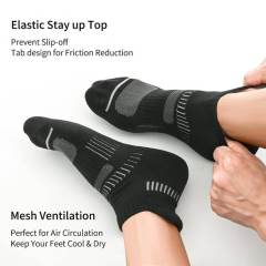 COOPLUS Men's Athletic Ankle Socks Mens Cushioned Breathable Low Cut Socks 6 Pairs