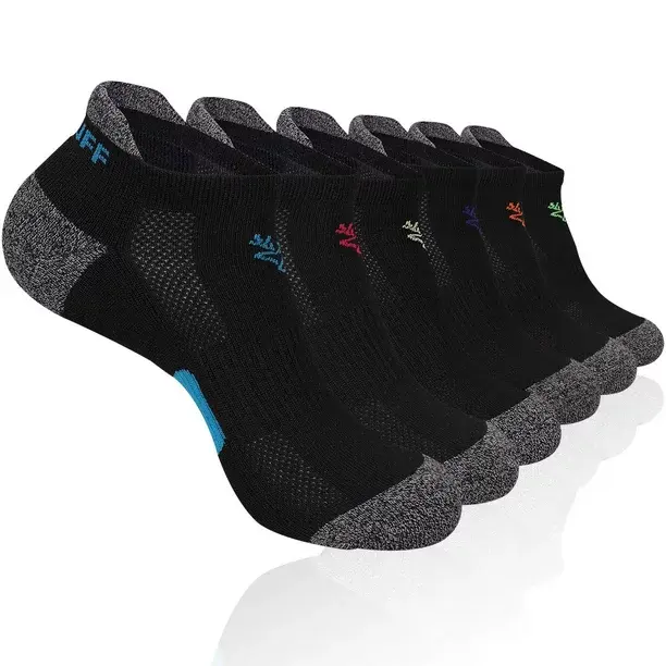 COOPLUS Womens Ankle Socks Athletic Running Socks Women Breathable Cushioned  Socks 6 Pairs