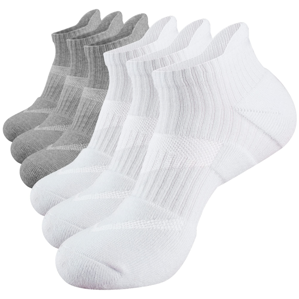 COOPLUS Women's Athletic Ankle Socks Women's Sock Size 9-11 Female  Cushioned Color Socks 6 Pairs