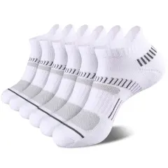 COOPLUS Men's Athletic Ankle Socks Mens Cushioned Breathable Low Cut Socks 6 Pairs