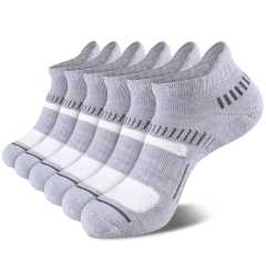 COOPLUS Men's Athletic Ankle Socks Mens Cushioned Breathable Low Cut Socks 6 Pairs