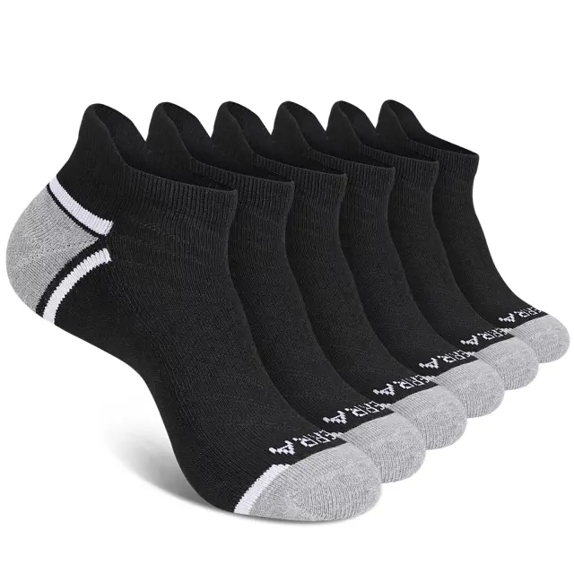 6 Pairs Women Ankle Socks Low Cut Fit Crew Size 10-13 Sport Black White  Grey NEW