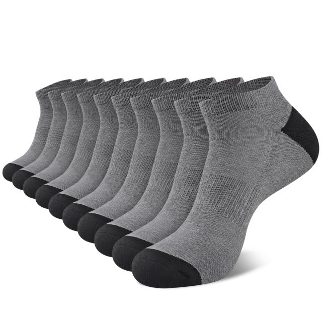 COOPLUS 10 Pairs Men's Athletic Low Cut Socks Cushioned Ankle Socks Men