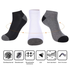 COOPLUS 10 Pairs Men's Athletic Low Cut Socks Cushioned Ankle Socks Men