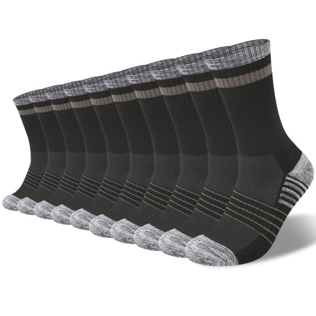COOPLUS Mens Hiking Crew Socks Men Running Breathable Socks 5 Pairs