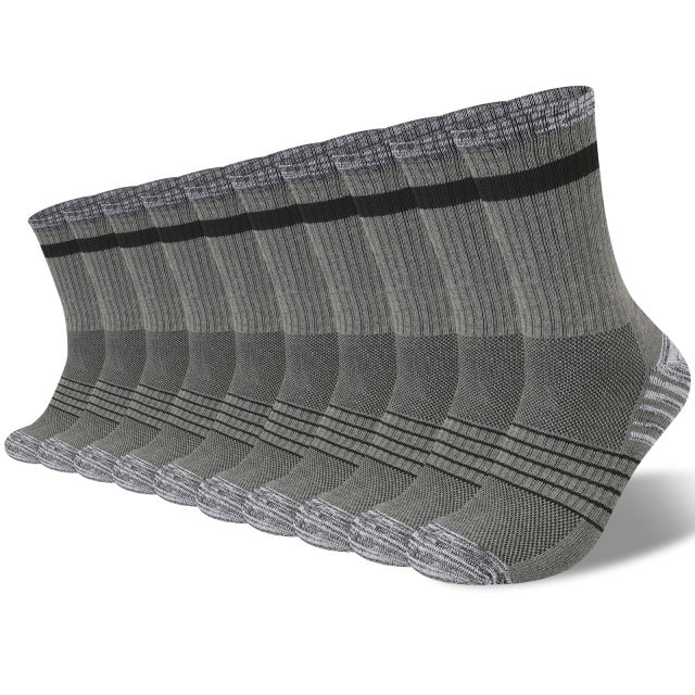 COOPLUS Mens Hiking Crew Socks Men Running Breathable Socks 5 Pairs