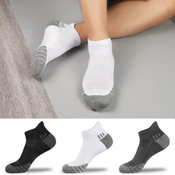 COOPLUS Mens Ankle Socks Men Athletic Low Cut Cushioned Breathable Socks