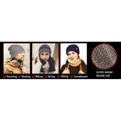 COOPLUS Slouchy Beanie Hats for Men Warm Winter Hats Mens Beanie Cap Lined Knit Thick Hat （Black 1 Piece）
