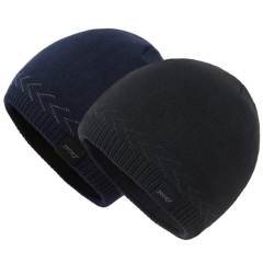 COOPLUS Slouchy Beanie Hats for Men Warm Winter Hats Mens Beanie Cap Lined Knit Cuff Daily Hat （Black 1 Piece）