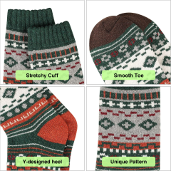 COOPLUS Mens Winter Warm Socks Men Wool Hiking Socks 5 Pairs