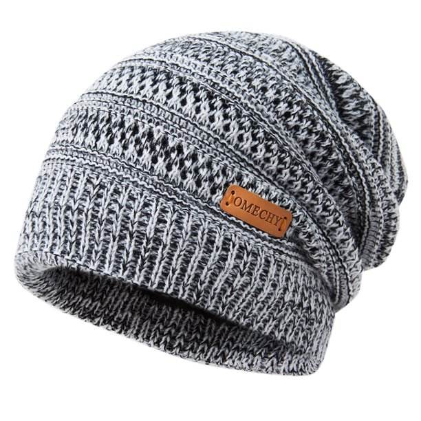 COOPLUS Slouchy Beanie Hats for Men Warm Winter Hats Mens Beanie Cap Lined Knit Thick Hat （Black 1 Piece）