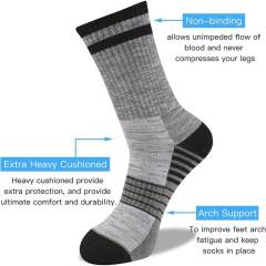 COOPLUS Mens Hiking Crew Socks Men Running Breathable Socks 5 Pairs