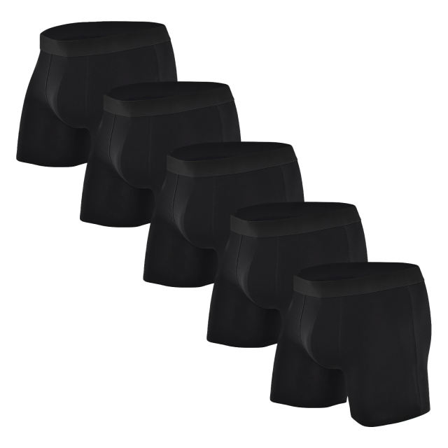 COOPLUS Men's Underwear Boxer Briefs Cotton Stretch Soft Underwear Trunks (5 Pieces)
