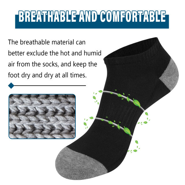 COOPLUS Mens Socks 10 Pairs Ankle Low Cut Socks for Men Breathable Athletic Socks