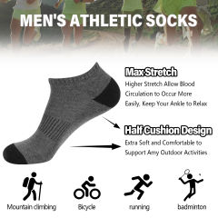 COOPLUS Mens Socks 10 Pairs Ankle Low Cut Socks for Men Breathable Athletic Socks